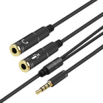 2 in 1 3,5mm Stecker zu Doppel 3,5mm Buchse TPE Hochflexibles Audiokabel Splitter, Kabellänge: 32cm