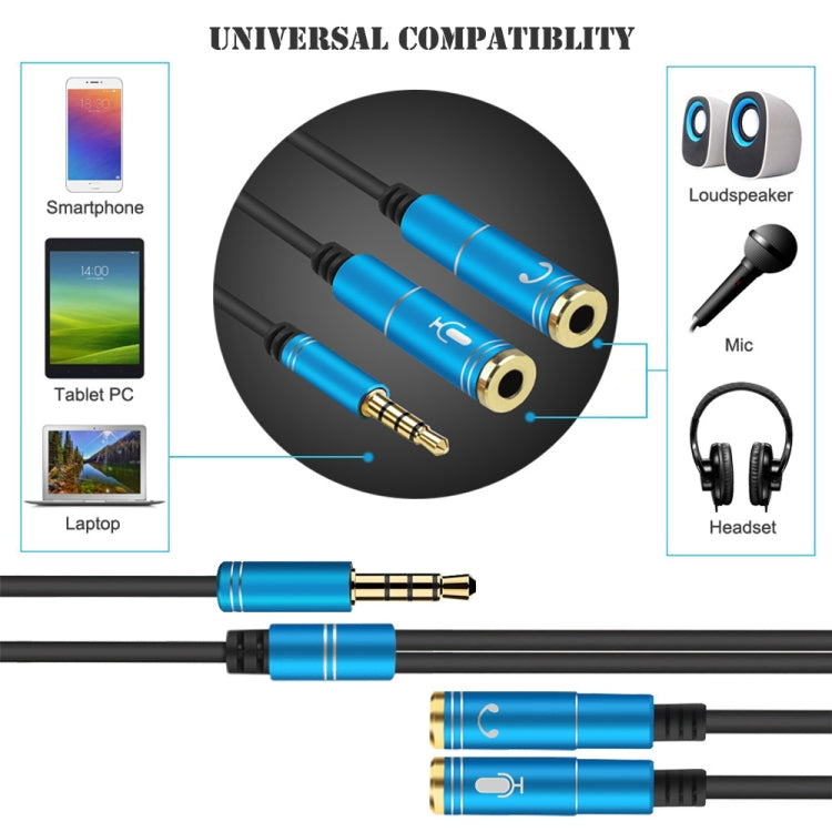 2 in 1 3,5mm Stecker zu Doppel 3,5mm Buchse TPE Hochflexibles Audiokabel Splitter, Kabellänge: 32cm