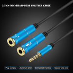 2 in 1 3,5mm Stecker zu Doppel 3,5mm Buchse TPE Hochflexibles Audiokabel Splitter, Kabellänge: 32cm