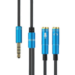 2 in 1 3,5mm Stecker zu Doppel 3,5mm Buchse TPE Hochflexibles Audiokabel Splitter, Kabellänge: 32cm