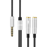 2 in 1 3,5mm Stecker zu Doppel 3,5mm Buchse TPE Hochflexibles Audiokabel Splitter, Kabellänge: 32cm