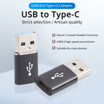 3 Stk. USB-C / Typ-C Buchse auf USB 3.0 Stecker Aluminiumlegierungsadapter, unterstützt Lade- und Übertragungsdaten, USB 3.0