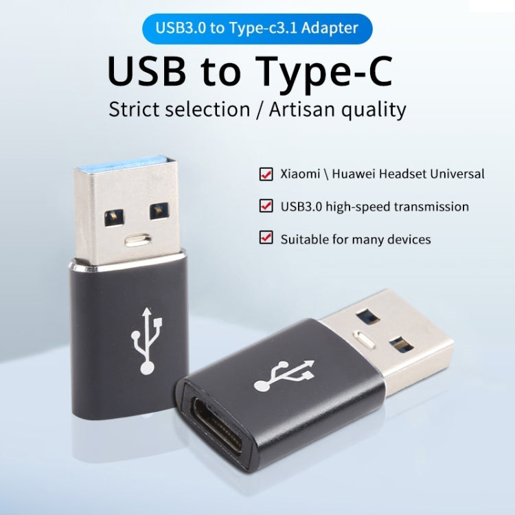 3 Stk. USB-C / Typ-C Buchse auf USB 3.0 Stecker Aluminiumlegierungsadapter, unterstützt Lade- und Übertragungsdaten, USB 3.0