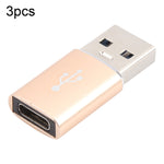 3 Stk. USB-C / Typ-C Buchse auf USB 3.0 Stecker Aluminiumlegierungsadapter, unterstützt Lade- und Übertragungsdaten, USB 3.0