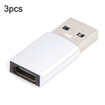 3 Stk. USB-C / Typ-C Buchse auf USB 3.0 Stecker Aluminiumlegierungsadapter, unterstützt Lade- und Übertragungsdaten, USB 3.0