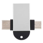 USB 3.0 Buchse auf USB-C / Typ-C Stecker + Micro USB Stecker Multifunktions-OTG-Adapter mit Schlaufenloch