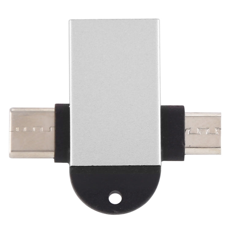 USB 3.0 Buchse auf USB-C / Typ-C Stecker + Micro USB Stecker Multifunktions-OTG-Adapter mit Schlaufenloch