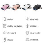USB 3.0 Buchse auf USB-C / Typ-C Stecker + Micro USB Stecker Multifunktions-OTG-Adapter mit Schlaufenloch