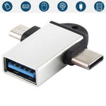 USB 3.0 Buchse auf USB-C / Typ-C Stecker + Micro USB Stecker Multifunktions-OTG-Adapter mit Schlaufenloch