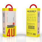 LDNIO A4403 4.4A Smart Travel Charger mit 4 USB-Ports, EU-Stecker, SAS5293AU, SAS5293EU, SAS5293UK, SAS5293US