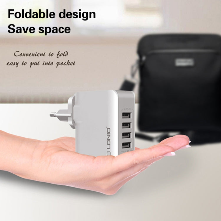 LDNIO A4403 4.4A Smart Travel Charger mit 4 USB-Ports, EU-Stecker, SAS5293AU, SAS5293EU, SAS5293UK, SAS5293US