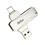 Netac U782C 128GB USB-C / Type-C + USB 3.0 360 Grad Drehung Zinklegierung USB-Stick OTG U Disk, 128GB