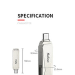 Netac U782C 128GB USB-C / Type-C + USB 3.0 360 Grad Drehung Zinklegierung USB-Stick OTG U Disk, 128GB