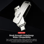Netac U782C 128GB USB-C / Type-C + USB 3.0 360 Grad Drehung Zinklegierung USB-Stick OTG U Disk, 128GB