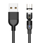 1m 2A Ausgang USB auf Micro-USB Nylon ummantelt drehbares magnetisches Ladekabel, 1m Micro-USB