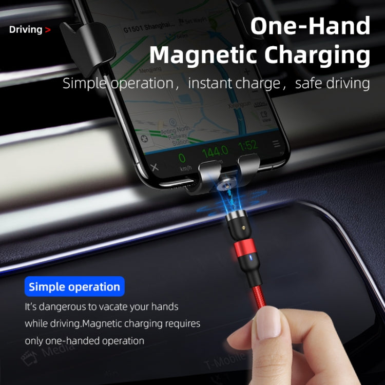 1m 2A Ausgang USB auf Micro-USB Nylon ummantelt drehbares magnetisches Ladekabel, 1m Micro-USB