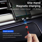 1m 2A Output USB to Micro USB Nylon Braided Rotate Magnetic Charging Cable, 1m Micro USB