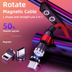 1m 2A Output USB to Micro USB Nylon Braided Rotate Magnetic Charging Cable, 1m Micro USB