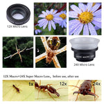 APEXEL APL-24X-H 2-in-1 Universelles Externes 12X & 24X Makro Handyobjektiv mit Gegenlichtblende