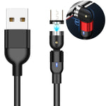 2m 2A Ausgang USB auf Micro-USB Nylon geflochtenes drehbares magnetisches Ladekabel, 2m Micro-USB