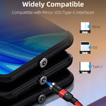 2m 2A Ausgang USB auf Micro-USB Nylon geflochtenes drehbares magnetisches Ladekabel, 2m Micro-USB