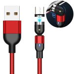 2m 2A Ausgang USB auf Micro-USB Nylon geflochtenes drehbares magnetisches Ladekabel, 2m Micro-USB