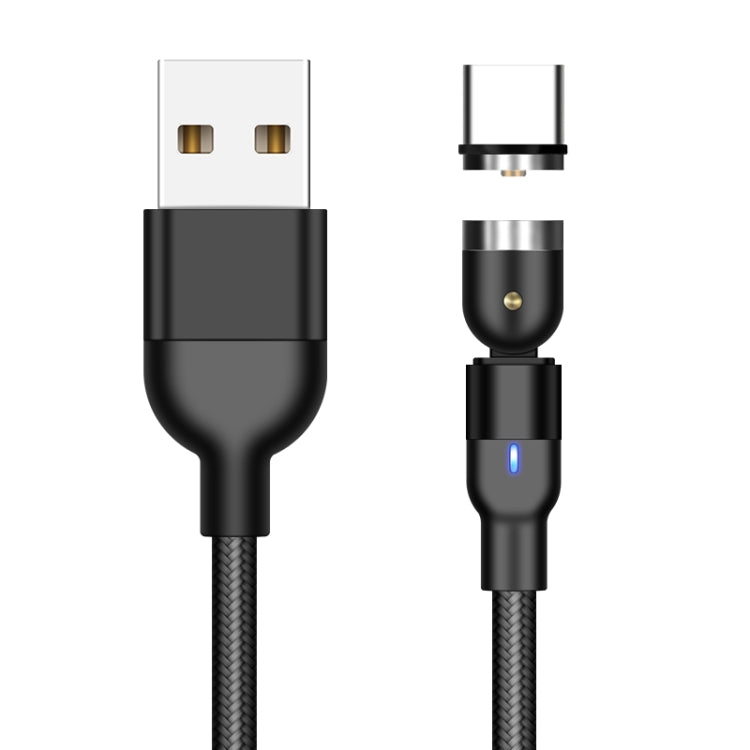 1m 2A Ausgang USB auf USB-C / Typ-C Nylon geflochtenes drehbares magnetisches Ladekabel, 1m Typ-C