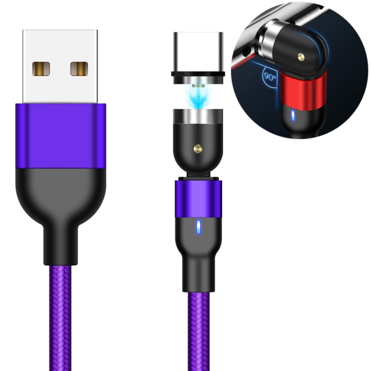 1m 2A Ausgang USB auf USB-C / Typ-C Nylon geflochtenes drehbares magnetisches Ladekabel, 1m Typ-C