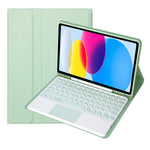 Für iPad 11 2025 / 10. Generation 10,9 2022 YA10B-A Lammlederstruktur Bluetooth Touch-Tastatur Leder-Tablet-Hülle mit Stifthalter, YA10B-A