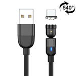 1m 3A Ausgang USB zu USB-C / Type-C 540 Grad drehbares magnetisches Daten-Synchronisations-Ladekabel, 1m Type-C