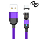 1m 3A Ausgang USB zu USB-C / Type-C 540 Grad drehbares magnetisches Daten-Synchronisations-Ladekabel, 1m Type-C