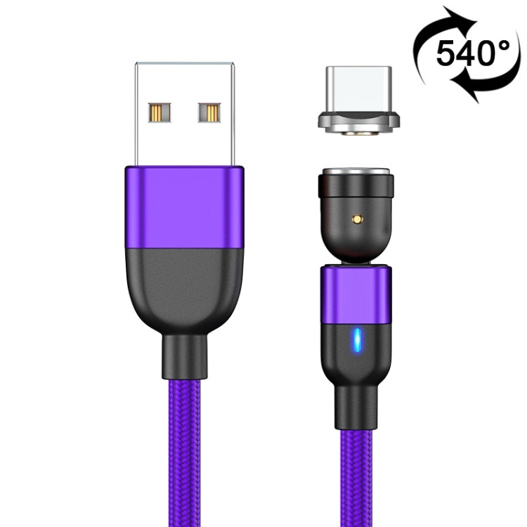 1m 3A Ausgang USB zu USB-C / Type-C 540 Grad drehbares magnetisches Daten-Synchronisations-Ladekabel, 1m Type-C