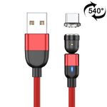 1m 3A Ausgang USB zu USB-C / Type-C 540 Grad drehbares magnetisches Daten-Synchronisations-Ladekabel, 1m Type-C