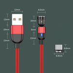 1m 3A Ausgang USB zu USB-C / Type-C 540 Grad drehbares magnetisches Daten-Synchronisations-Ladekabel, 1m Type-C