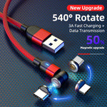 1m 3A Ausgang USB zu USB-C / Type-C 540 Grad drehbares magnetisches Daten-Synchronisations-Ladekabel, 1m Type-C