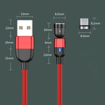 2m 3A Ausgang USB auf Micro-USB 540 Grad drehbares magnetisches Datensynchronisations-Ladekabel, 2m Micro-USB