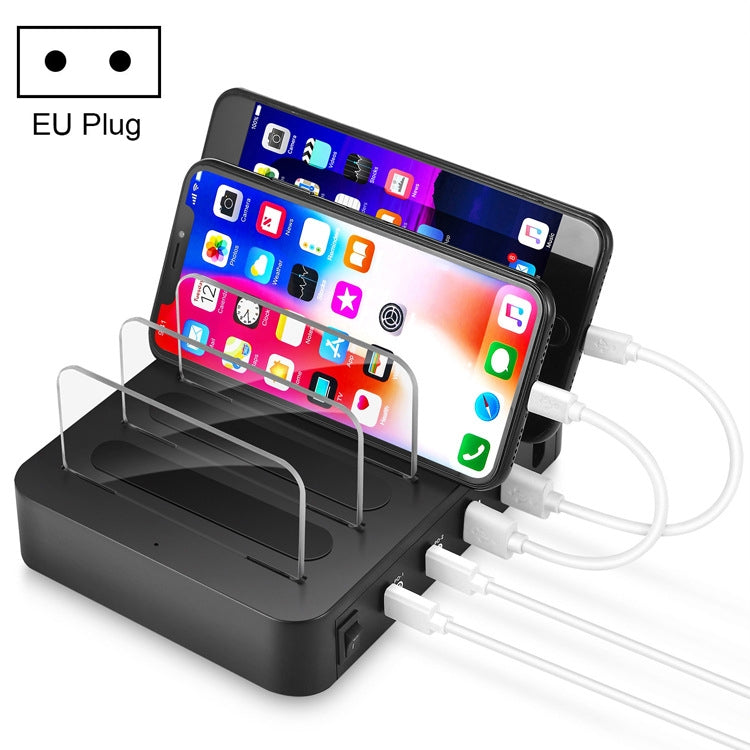 45W PD USB-C / Type-C + 18W PD USB-C / Type-C + 18W QC 3.0 USB + USB-Anschlüsse Intelligentes Ladegerät mit abnehmbarem Rahmen, EU-Stecker, 016PD EU-Stecker