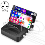 45W PD USB-C / Type-C + 18W PD USB-C / Type-C + 18W QC 3.0 USB + USB-Anschlüsse Intelligentes Ladegerät mit abnehmbarem Rahmen, UK-Stecker, 016PD UK-Stecker