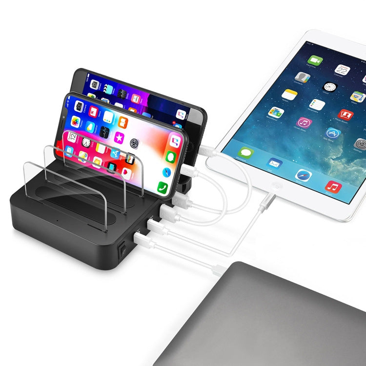 45W PD USB-C / Type-C + 18W PD USB-C / Type-C + 18W QC 3.0 USB + USB-Anschlüsse Intelligentes Ladegerät mit abnehmbarem Rahmen, UK-Stecker, 016PD UK-Stecker