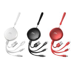 REMAX RC-185th 3 in 1 2.1A USB zu 8 Pin + USB-C / Type-C + Micro USB Sury Serie Teleskopisches Lade- und Datenkabel