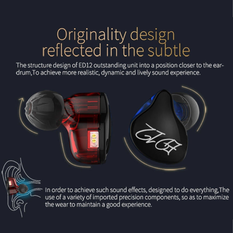 KZ ED12 3,5mm Klinken-Hängeohr Sportdesign In-Ear Stil Kabelsteuerung Kopfhörer, Kabellänge: 1,2m, ED12
