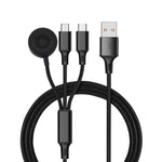 Für iPhone / Apple Watch 3 in 1 8 Pin + Type-C / USB-C + Magnetische Ladestation Multifunktions-Ladekabel, Länge: 1m, 3 in 1
