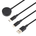 Für iPhone / Apple Watch 3 in 1 8 Pin + Type-C / USB-C + Magnetische Ladestation Multifunktions-Ladekabel, Länge: 1m, 3 in 1