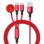 Für iPhone / Apple Watch 3 in 1 8 Pin + Type-C / USB-C + Magnetische Ladestation Multifunktions-Ladekabel, Länge: 1m, 3 in 1