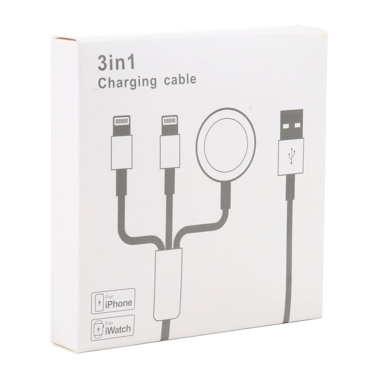 Für iPhone / Apple Watch 3 in 1 8 Pin + Type-C / USB-C + Magnetische Ladestation Multifunktions-Ladekabel, Länge: 1m, 3 in 1
