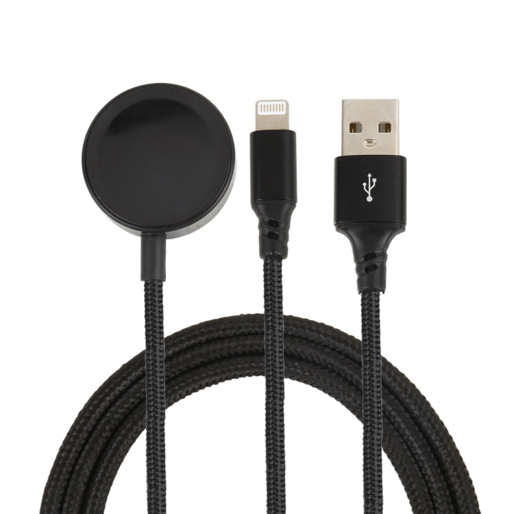 Für iPhone / Apple Watch 2 in 1 8 Pin + Magnetische Ladestation Multifunktions-Ladekabel, Länge: 1m, 2 in 1
