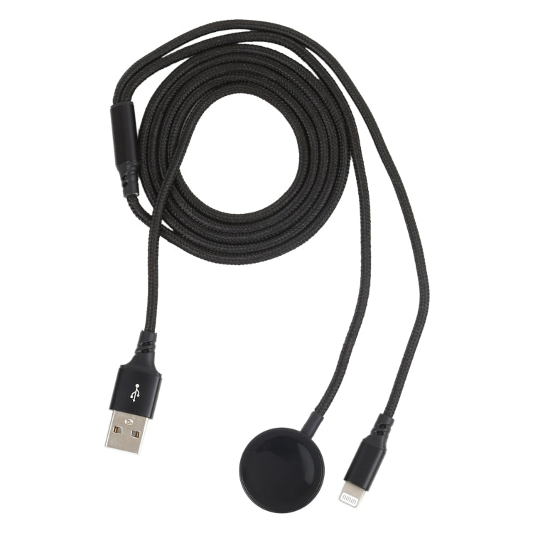 Für iPhone / Apple Watch 2 in 1 8 Pin + Magnetische Ladestation Multifunktions-Ladekabel, Länge: 1m, 2 in 1
