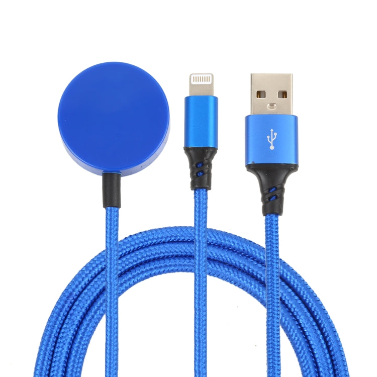 Für iPhone / Apple Watch 2 in 1 8 Pin + Magnetische Ladestation Multifunktions-Ladekabel, Länge: 1m, 2 in 1