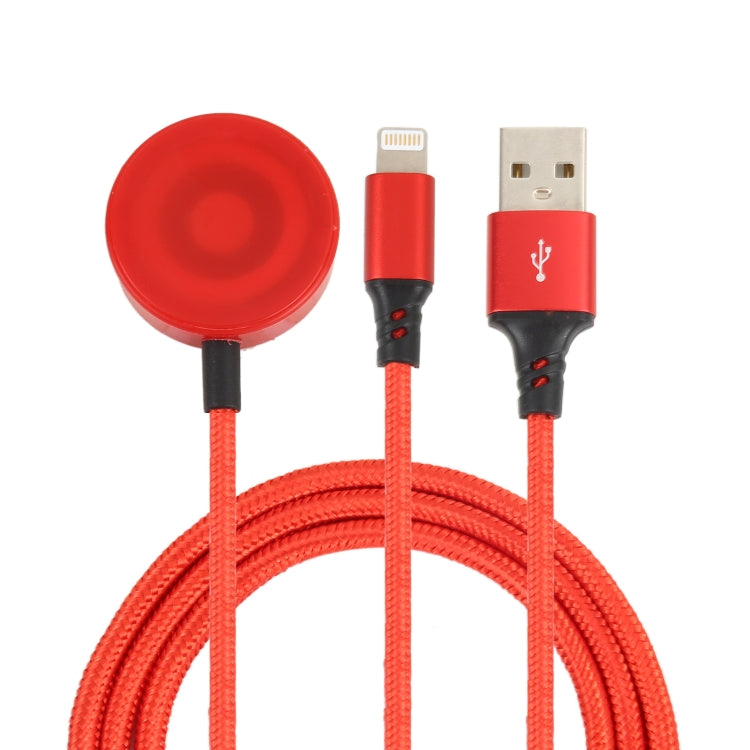 Für iPhone / Apple Watch 2 in 1 8 Pin + Magnetische Ladestation Multifunktions-Ladekabel, Länge: 1m, 2 in 1