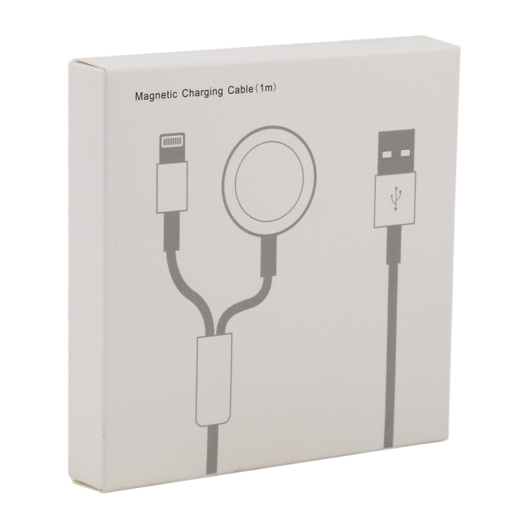Für iPhone / Apple Watch 2 in 1 8 Pin + Magnetische Ladestation Multifunktions-Ladekabel, Länge: 1m, 2 in 1